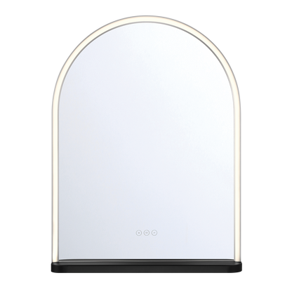 Eurofase Lighting Serin 32" Integrated LED Satin Nickel and Black Silicone Frame Dimmable Mirror