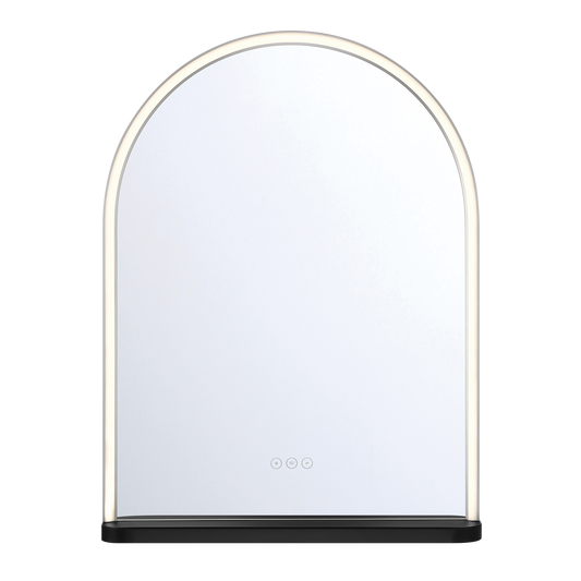 Eurofase Lighting Serin 32" Integrated LED Satin Nickel and Black Silicone Frame Dimmable Mirror