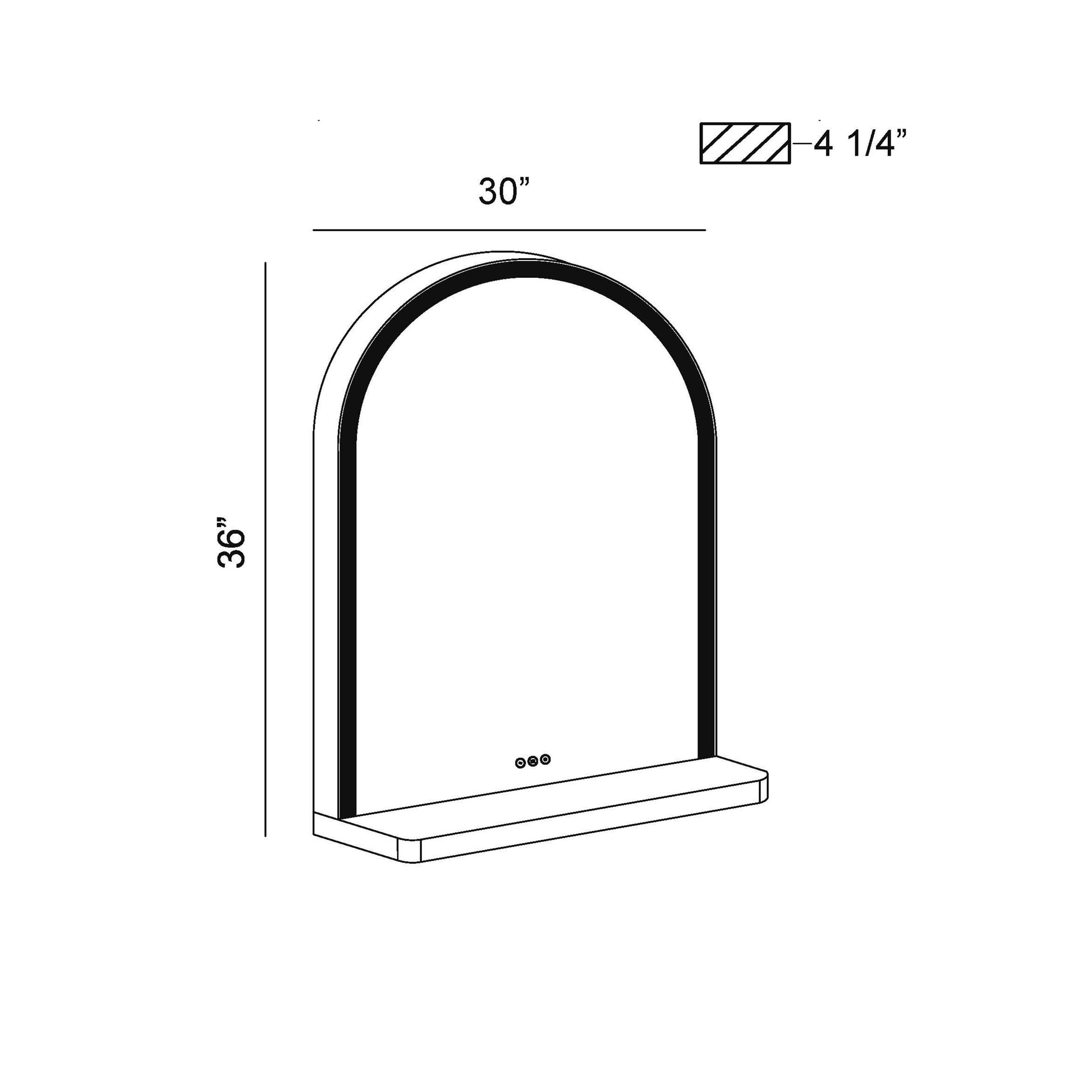 Eurofase Lighting Serin 36" Integrated LED Gold and Black Silicone Frame Dimmable Mirror