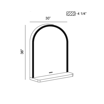 Eurofase Lighting Serin 36" Integrated LED Gold and Black Silicone Frame Dimmable Mirror