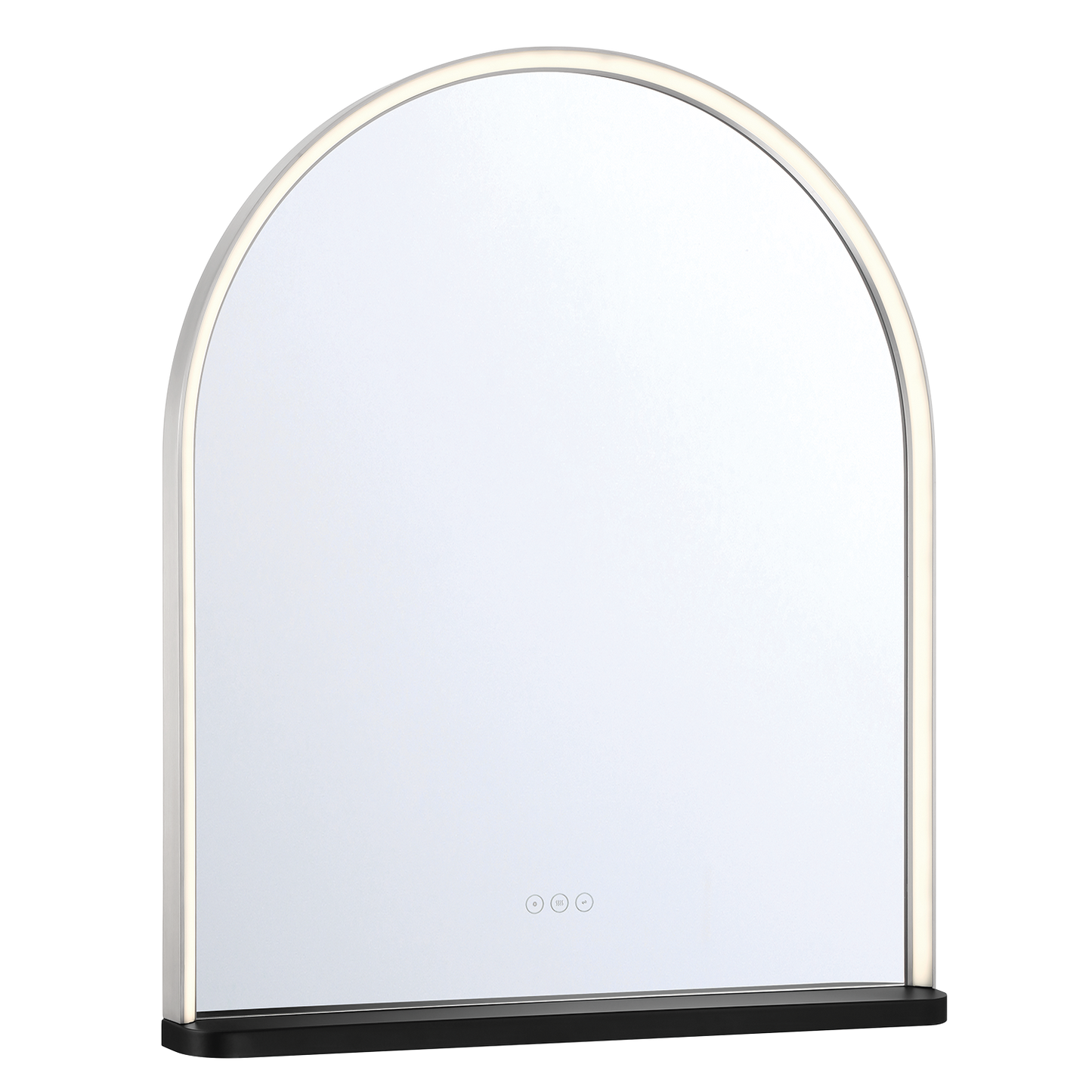 Eurofase Lighting Serin 36" Integrated LED Satin Nickel and Black Silicone Frame Dimmable Mirror