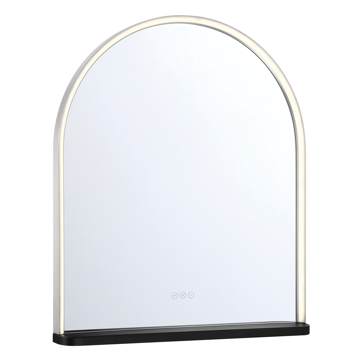 Eurofase Lighting Serin 36" Integrated LED Satin Nickel and Black Silicone Frame Dimmable Mirror