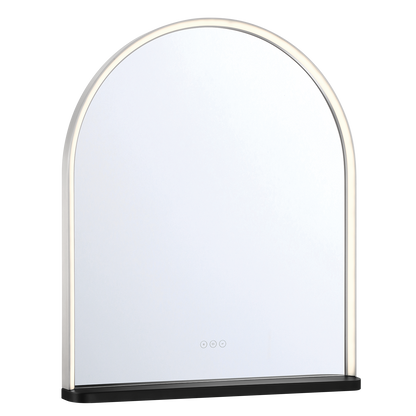 Eurofase Lighting Serin 36" Integrated LED Satin Nickel and Black Silicone Frame Dimmable Mirror