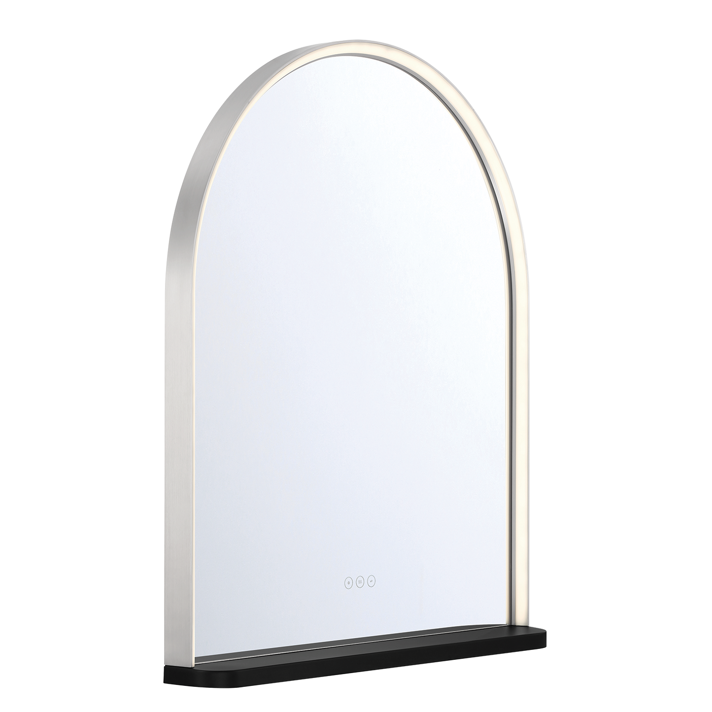 Eurofase Lighting Serin 36" Integrated LED Satin Nickel and Black Silicone Frame Dimmable Mirror