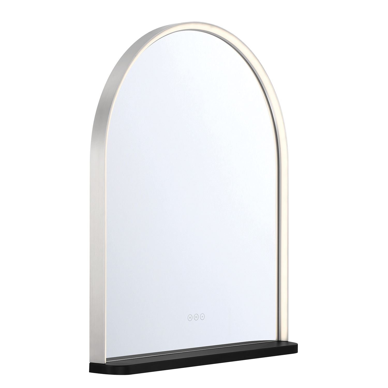 Eurofase Lighting Serin 36" Integrated LED Satin Nickel and Black Silicone Frame Dimmable Mirror