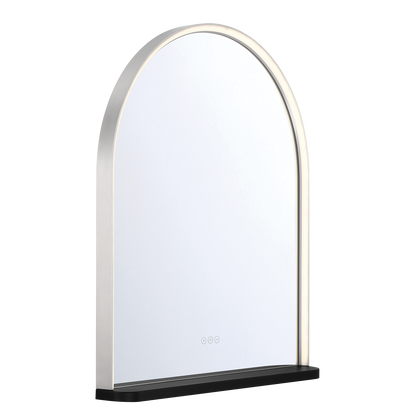 Eurofase Lighting Serin 36" Integrated LED Satin Nickel and Black Silicone Frame Dimmable Mirror