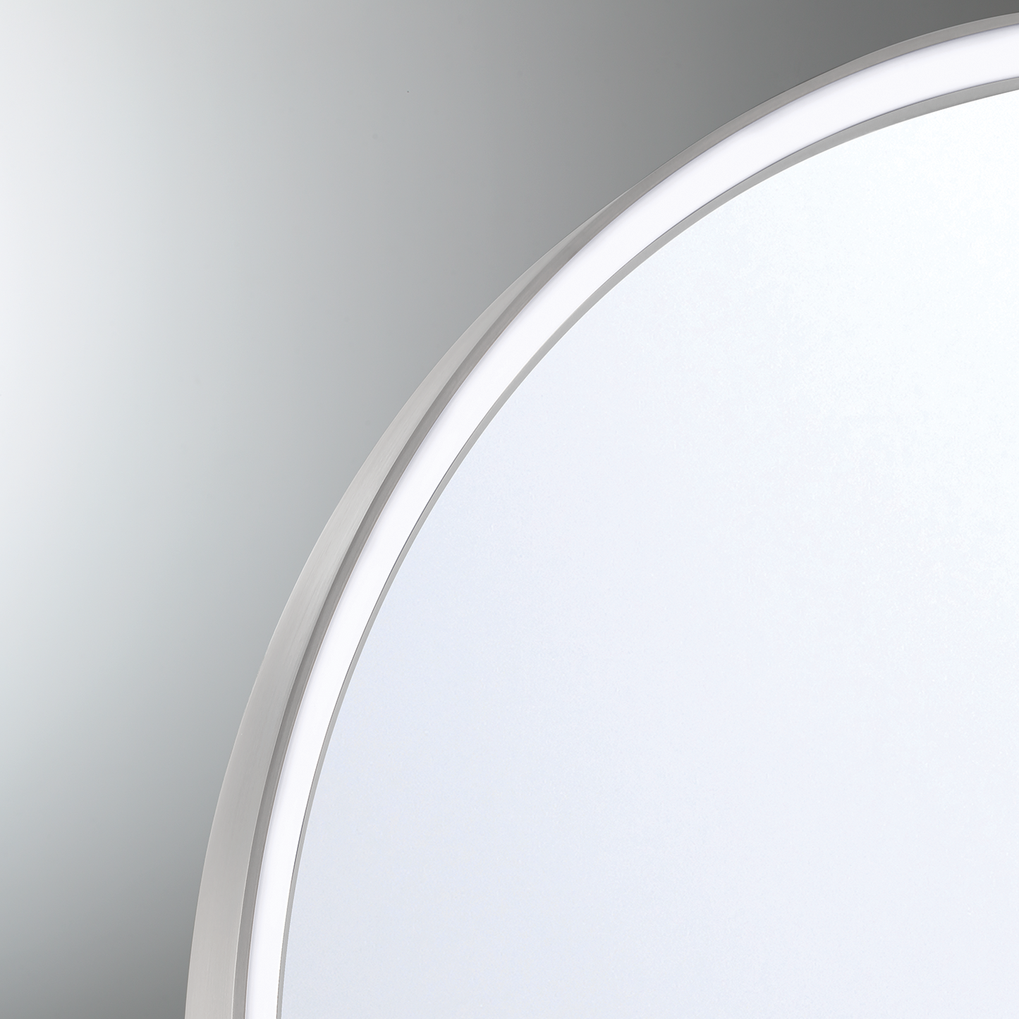 Eurofase Lighting Serin 36" Integrated LED Satin Nickel and Black Silicone Frame Dimmable Mirror