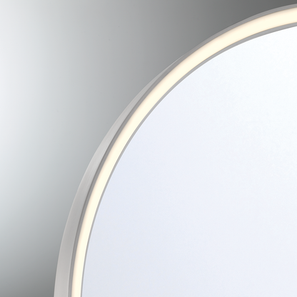 Eurofase Lighting Serin 36" Integrated LED Satin Nickel and Black Silicone Frame Dimmable Mirror