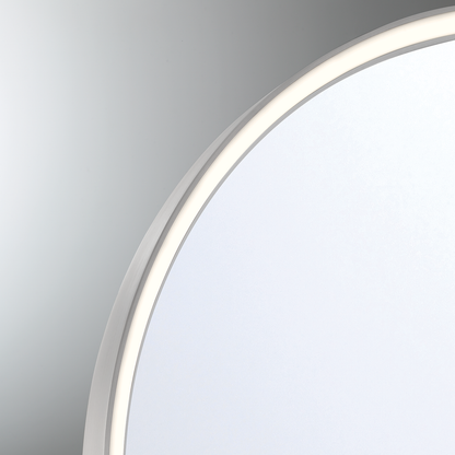 Eurofase Lighting Serin 36" Integrated LED Satin Nickel and Black Silicone Frame Dimmable Mirror