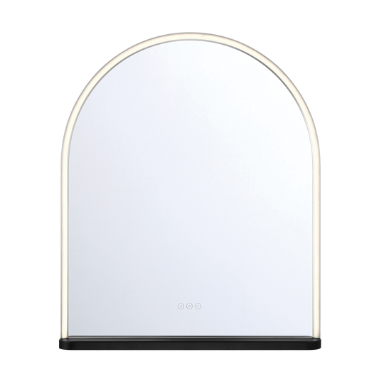 Eurofase Lighting Serin 36" Integrated LED Satin Nickel and Black Silicone Frame Dimmable Mirror