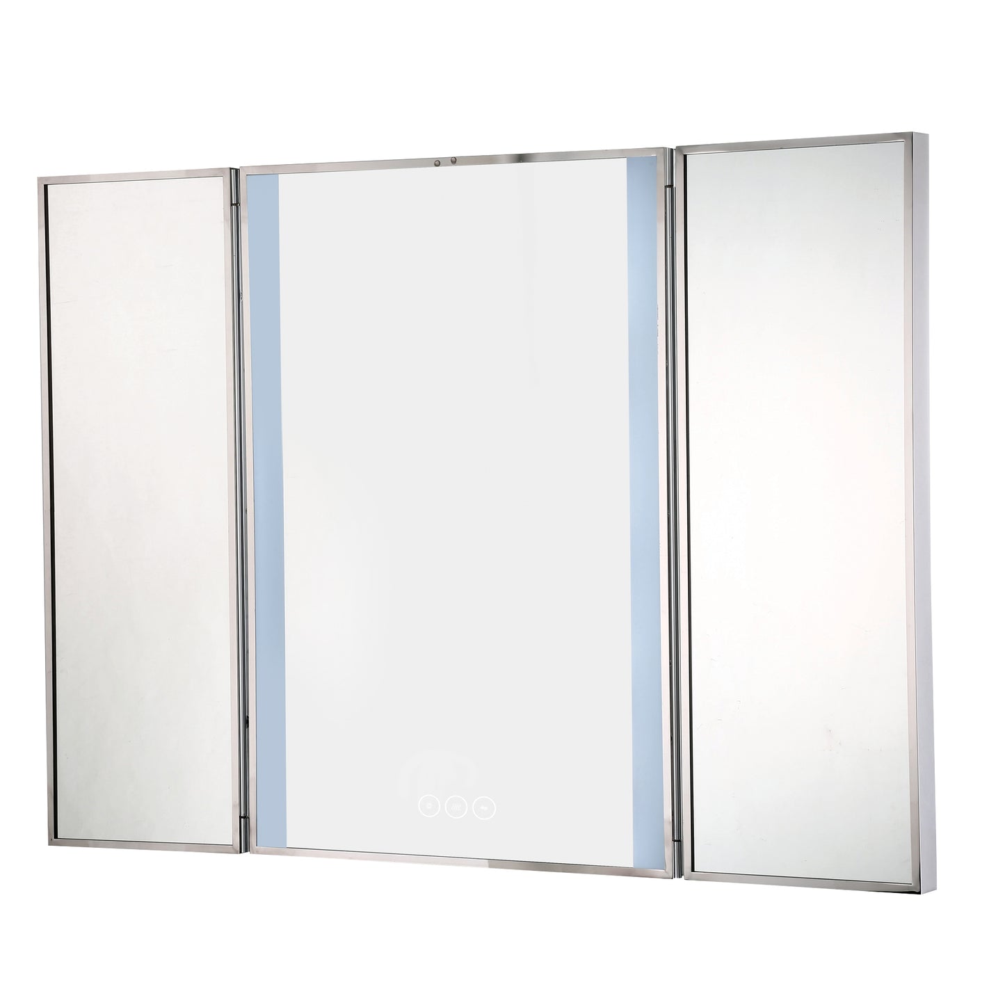 Eurofase Lighting Trias 46" 2-Light Integrated LED Back-Lit Glass Frame Tri-Fold Dimmable Mirror