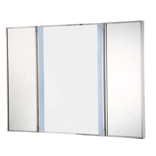 Eurofase Lighting Trias 46" 2-Light Integrated LED Back-Lit Glass Frame Tri-Fold Dimmable Mirror
