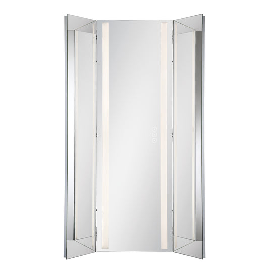 Eurofase Lighting Trias 65" 2-Light Integrated LED Back-Lit Glass Frame Tri-Fold Dimmable Mirror