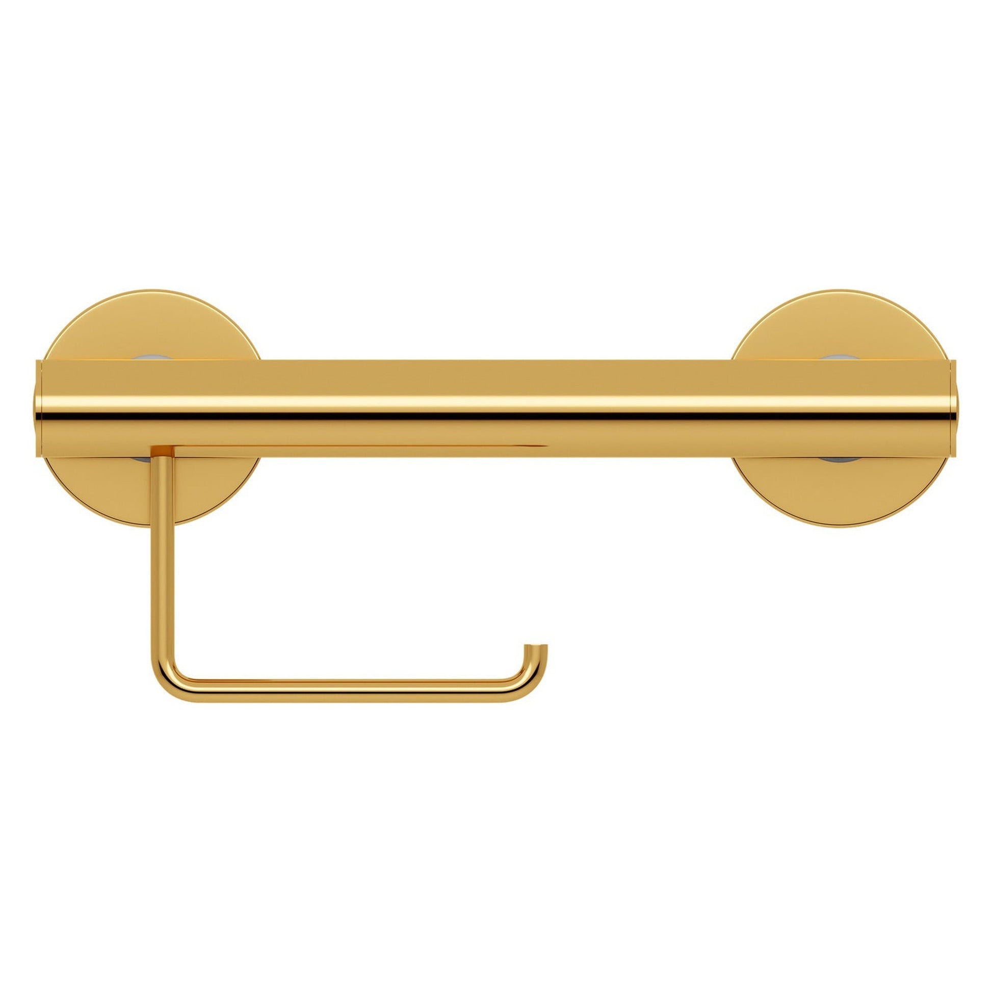 Evekare 12" Stainless Steel Concealed Mount Grab Bar With Integrated Toilet Roll Holder in Gold