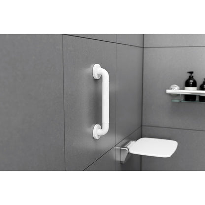 Evekare 12" White ABS Plastic Grab Bar With Ridged Center Surface