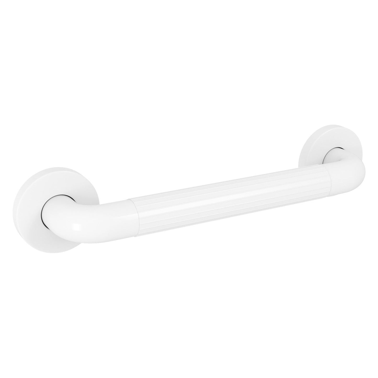 Evekare 12" White ABS Plastic Grab Bar With Ridged Center Surface