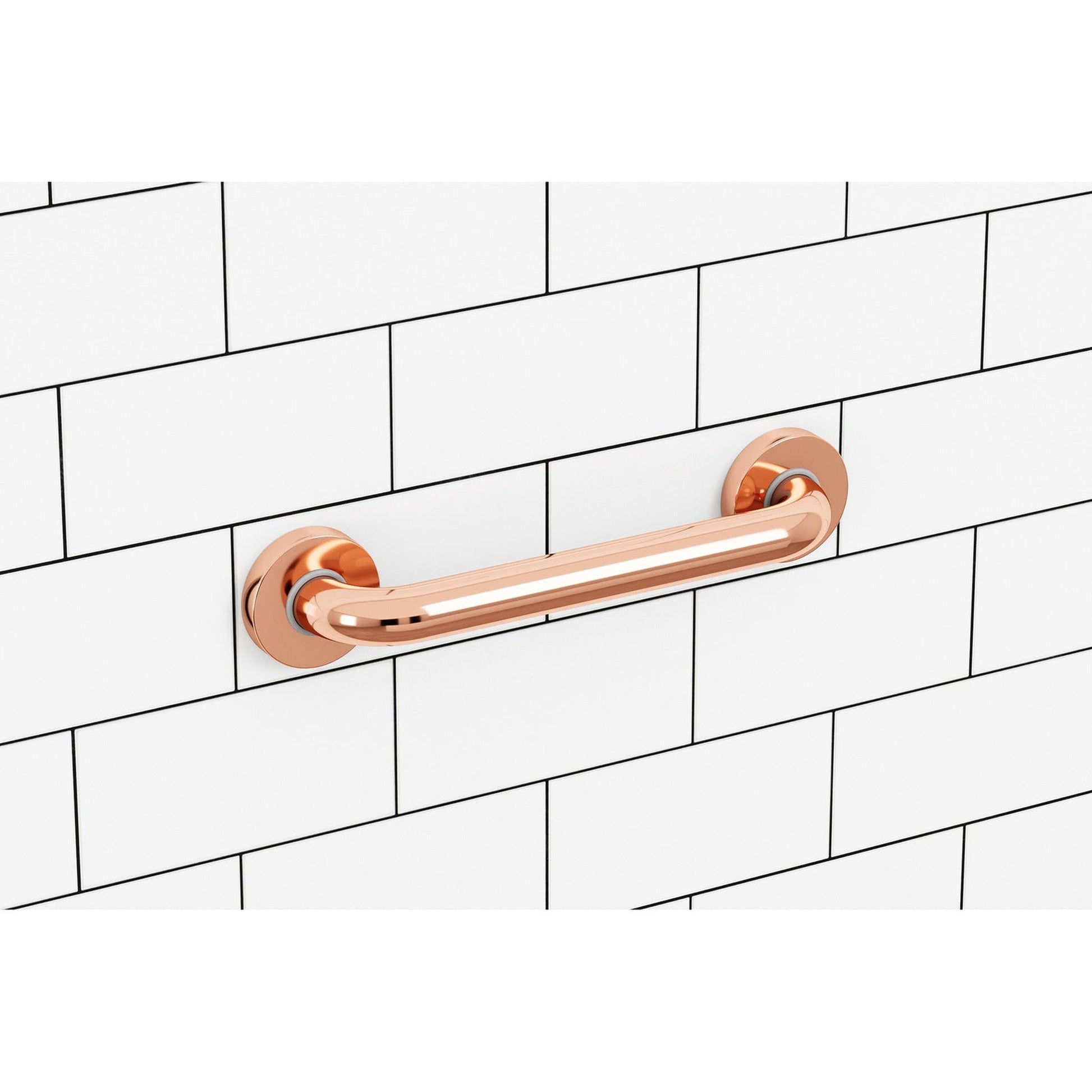 Evekare 12" x 1.25" Stainless Steel Concealed Mount Grab Bar in Rose Gold