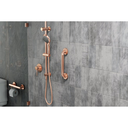 Evekare 12" x 1.25" Stainless Steel Concealed Mount Grab Bar in Rose Gold