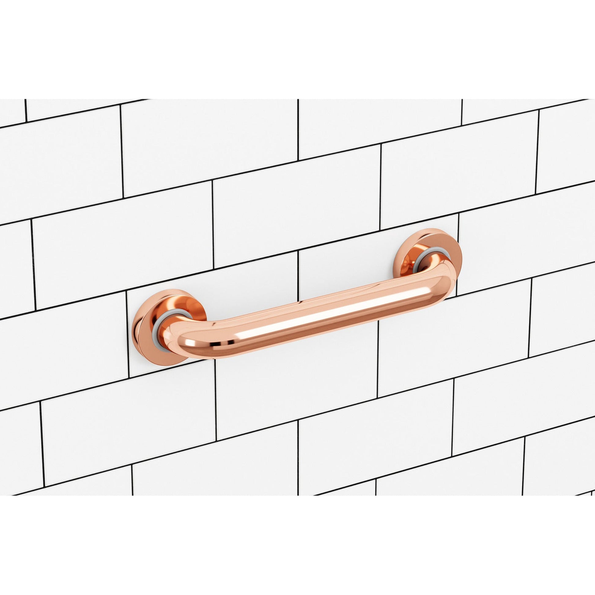 Evekare 12" x 1.5" Stainless Steel Concealed Mount Grab Bar in Rose Gold