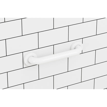 Evekare 12" x 1.5" Stainless Steel Concealed Mount Grab Bar in White