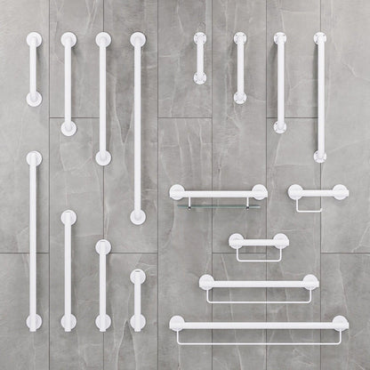 Evekare 12" x 1.5" Stainless Steel Concealed Mount Grab Bar in White