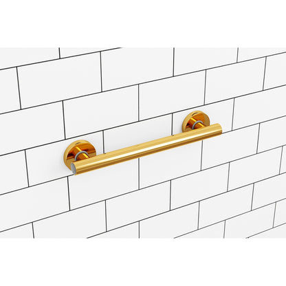 Evekare 16" x 1.25" Stainless Steel Concealed Mount Grab Bar With Integrated LED Night Light in Gold