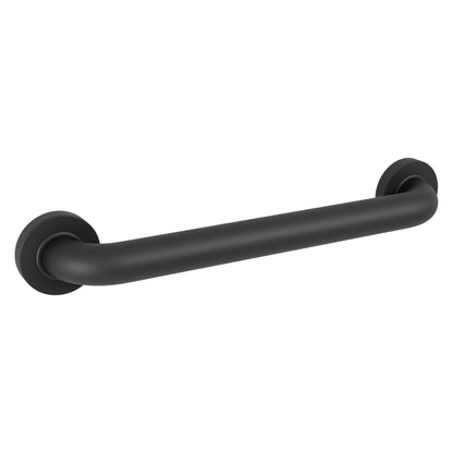 Evekare 16" x 1.5" Stainless Steel Concealed Mount Grab Bar With Comfort Grip Coating in Matte Black