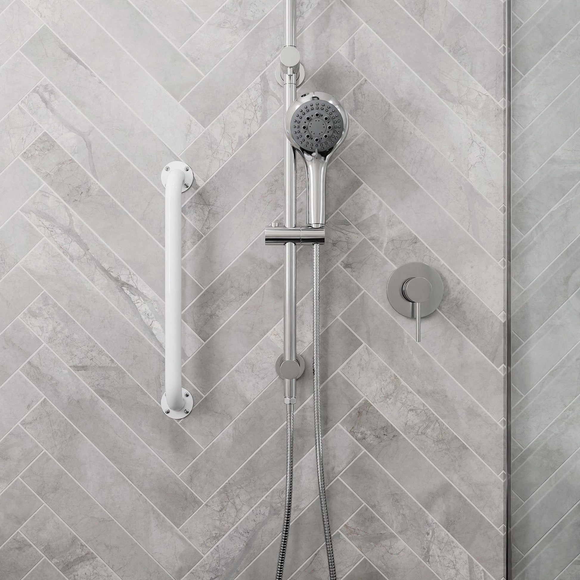 Evekare 18" White Exposed Mount Grab Bar