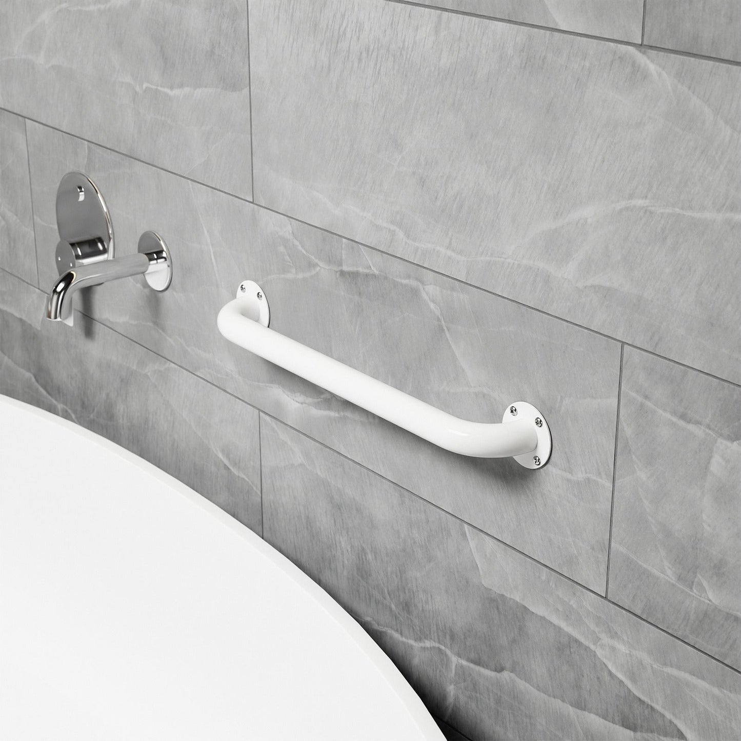 Evekare 18" White Exposed Mount Grab Bar