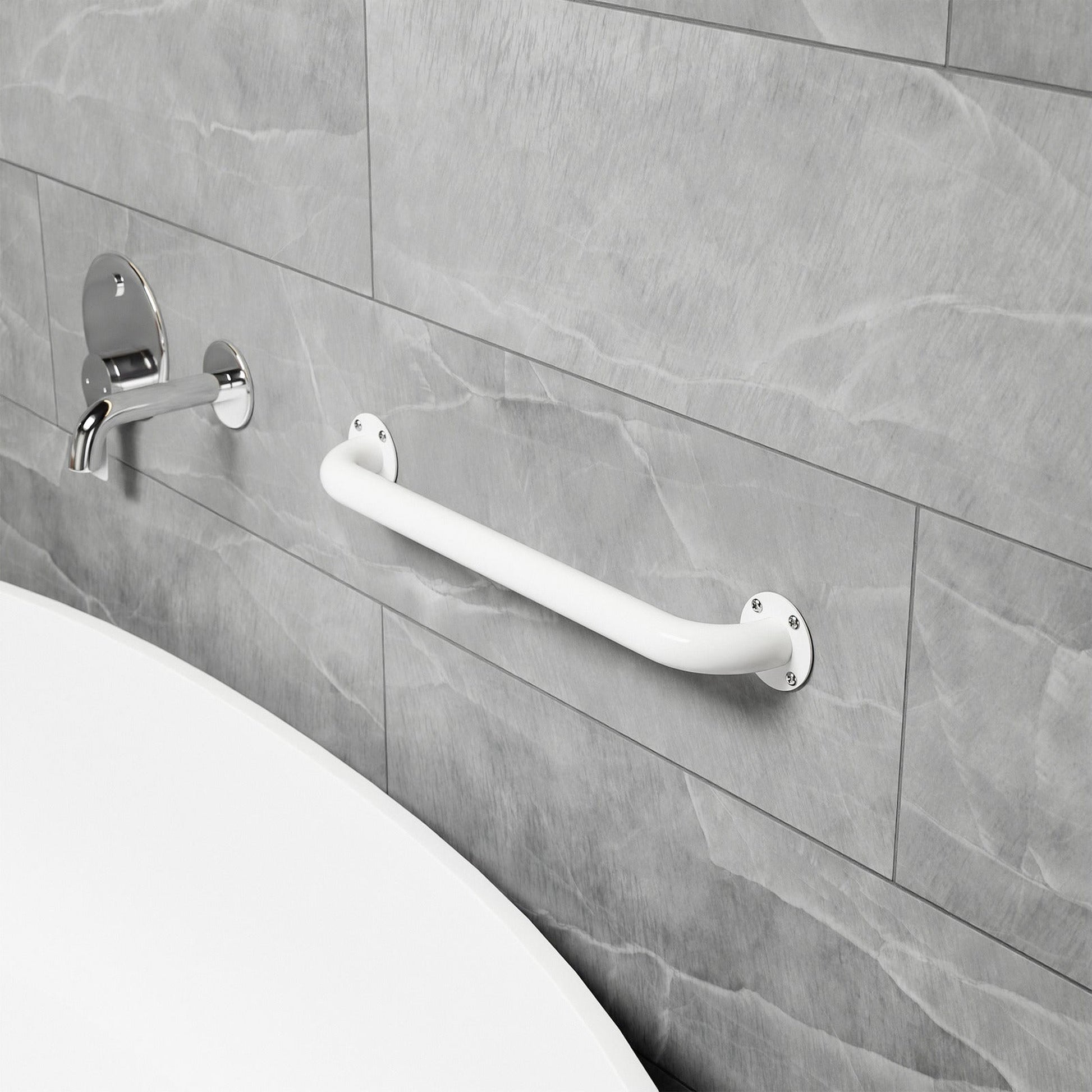 Evekare 18" White Exposed Mount Grab Bar