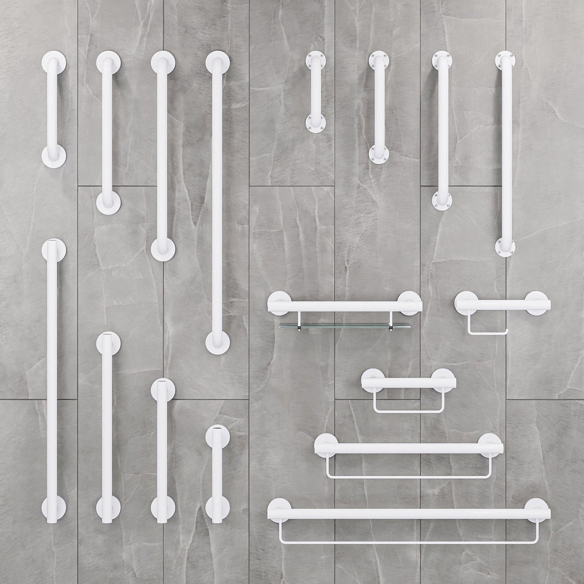 Evekare 18" White Exposed Mount Grab Bar