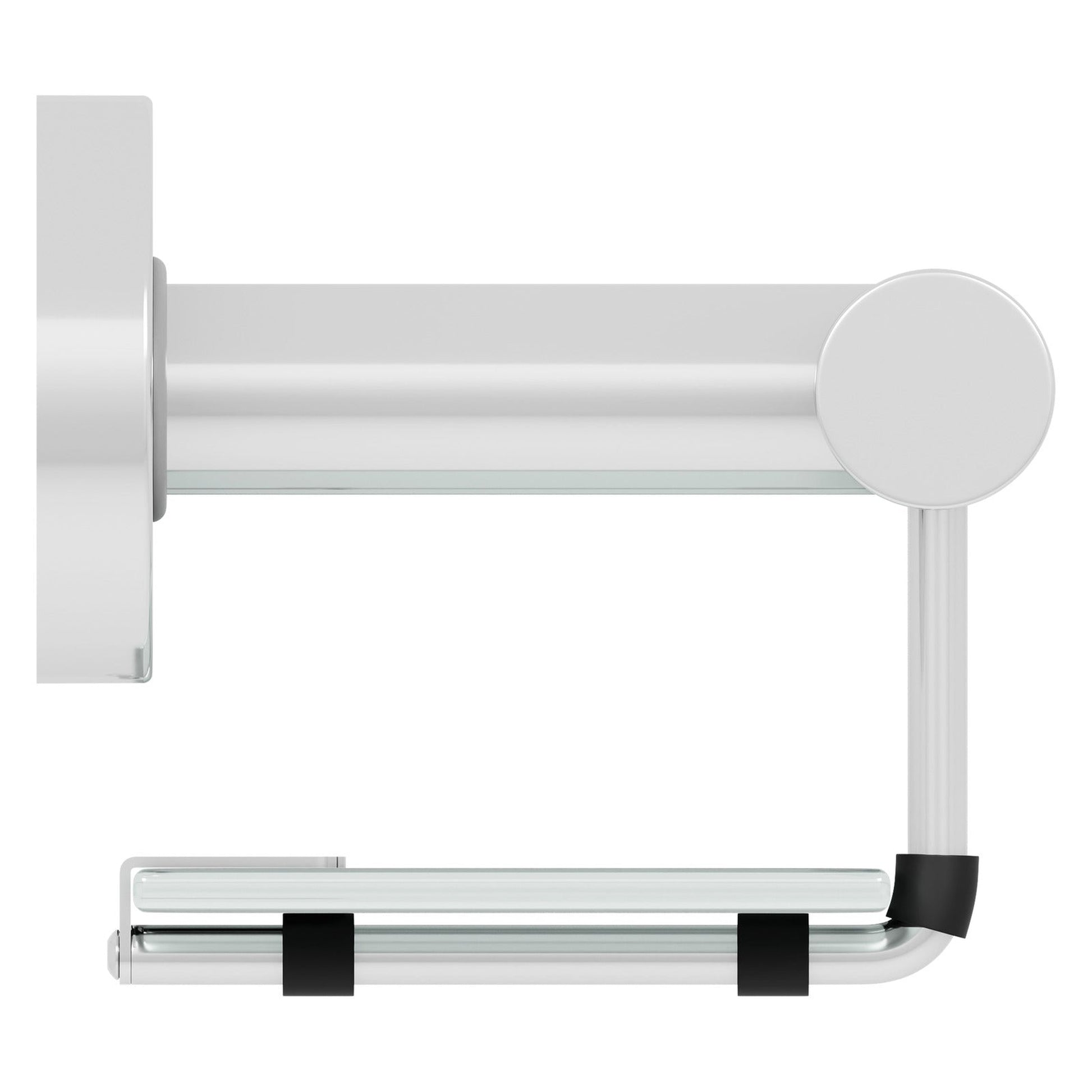 Evekare 19" Polished Stainless Steel Concealed Mount Shower/Bath Grab Bar With Integrated Glass Shelf