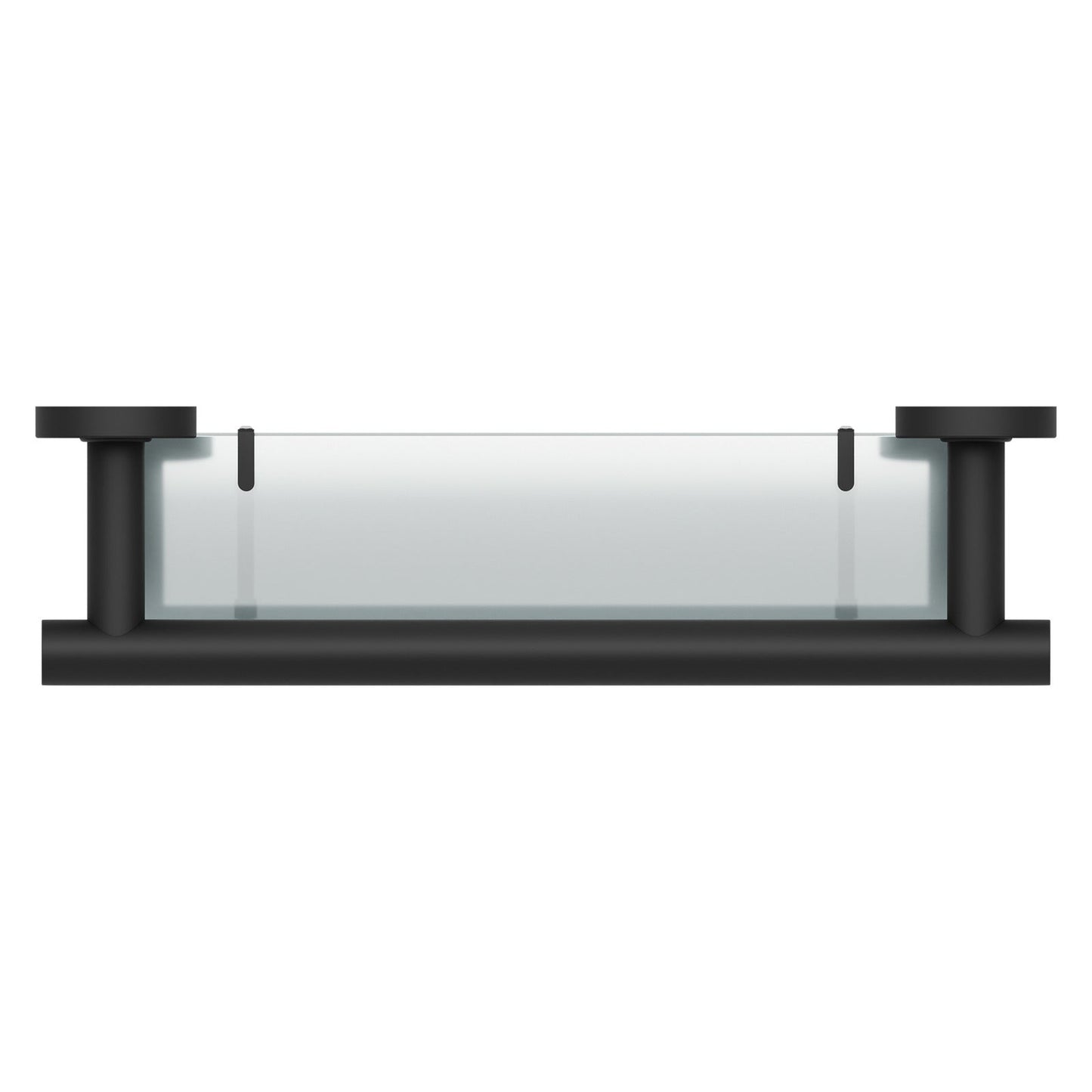 Evekare 19" Stainless Steel Concealed Mount Shower/Bath Grab Bar With Integrated Glass Shelf in Matte Black