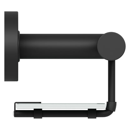 Evekare 19" Stainless Steel Concealed Mount Shower/Bath Grab Bar With Integrated Glass Shelf in Matte Black