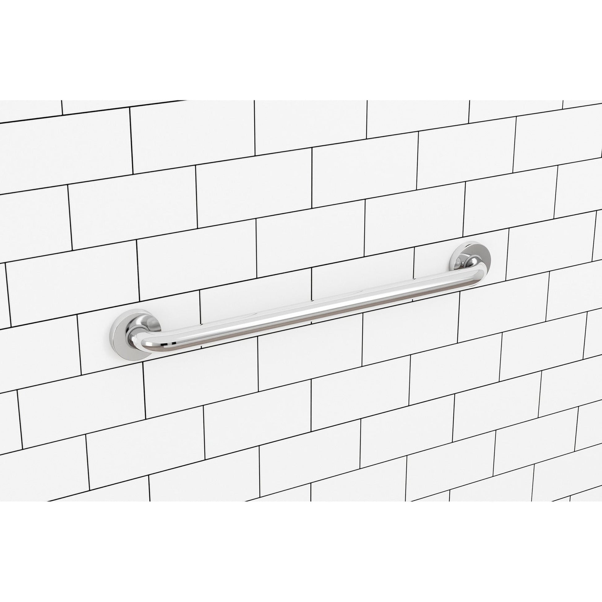 Evekare 24" x 1.25" Polished Stainless Steel Concealed Mount Grab Bar