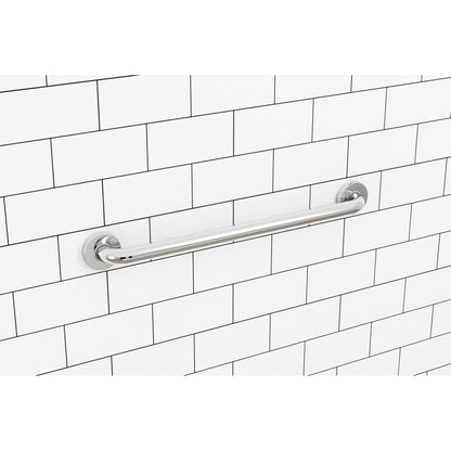 Evekare 24" x 1.25" Polished Stainless Steel Concealed Mount Grab Bar