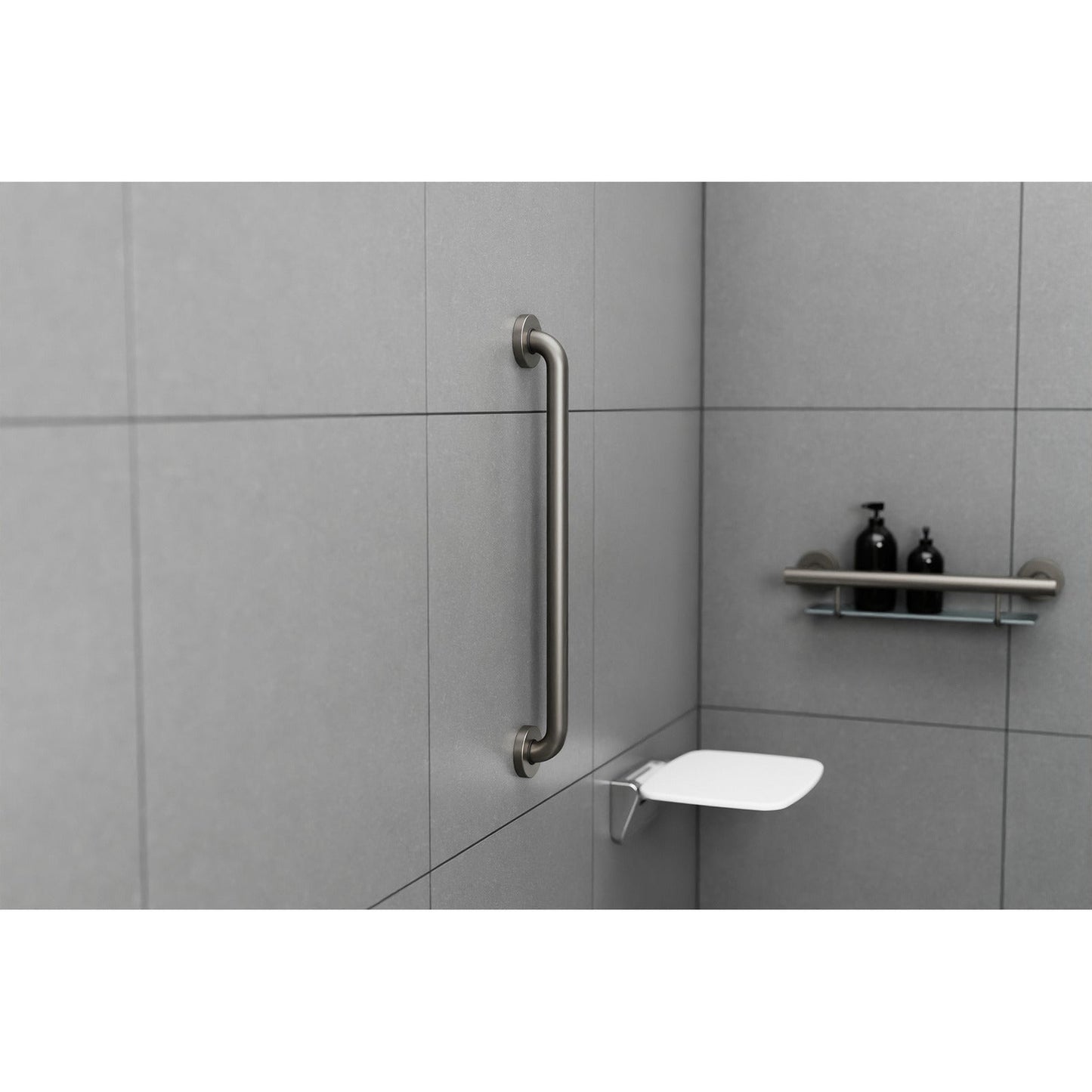 Evekare 24" x 1.25" Stainless Steel Concealed Mount Grab Bar in Gunmetal