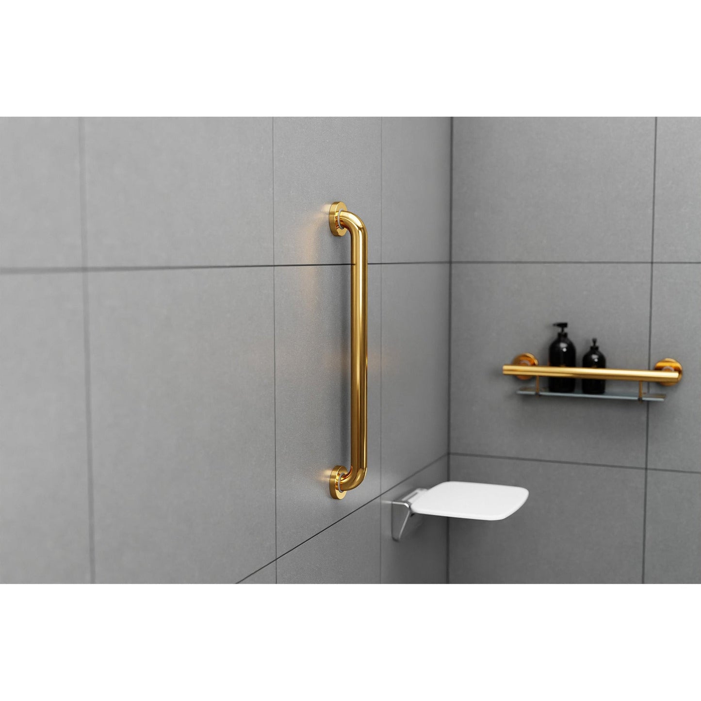 Evekare 24" x 1.5" Stainless Steel Concealed Mount Grab Bar in Gold