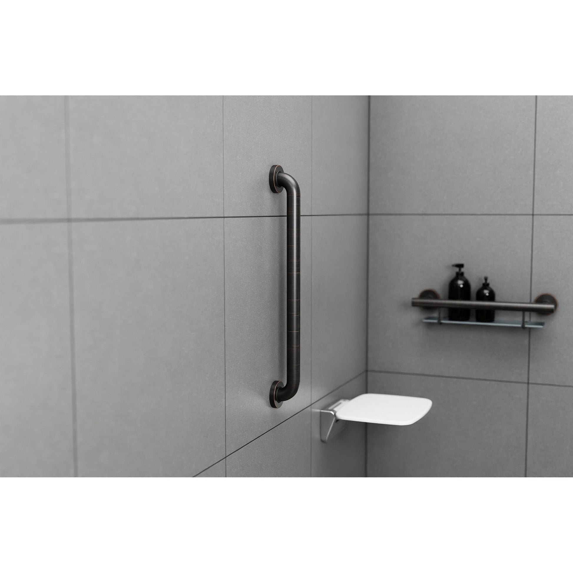 Evekare 24" x 1.5" Stainless Steel Concealed Mount Grab Bar in Oil Rubbed Bronze
