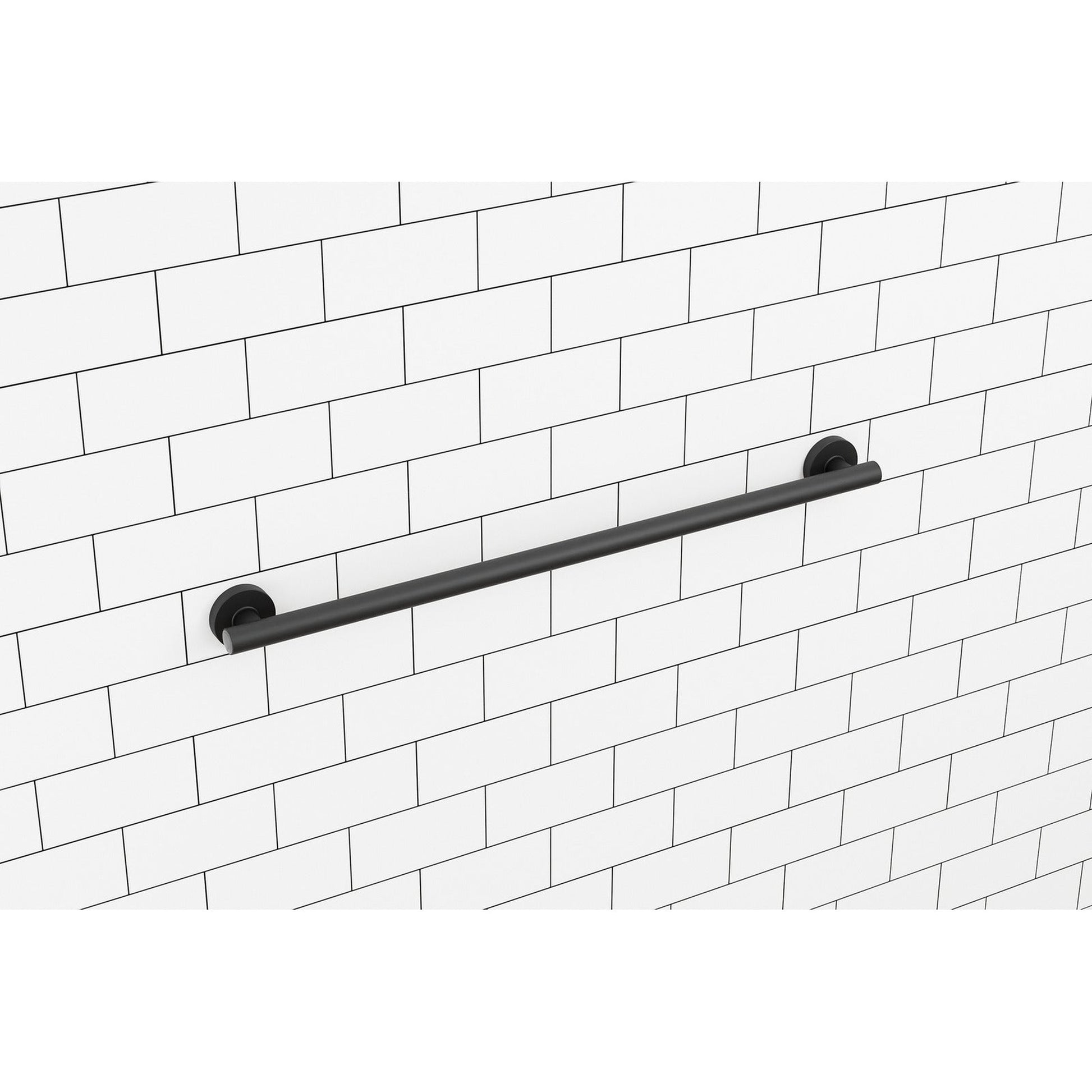 Evekare 36" x 1.25" Stainless Steel Concealed Mount Grab Bar With Integrated LED Night Light in Matte Black