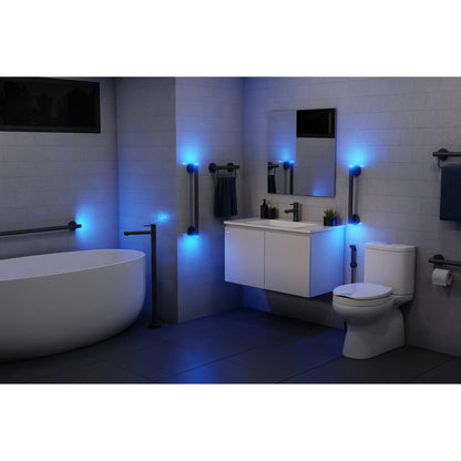Evekare 36" x 1.25" Stainless Steel Concealed Mount Grab Bar With Integrated LED Night Light in Matte Black
