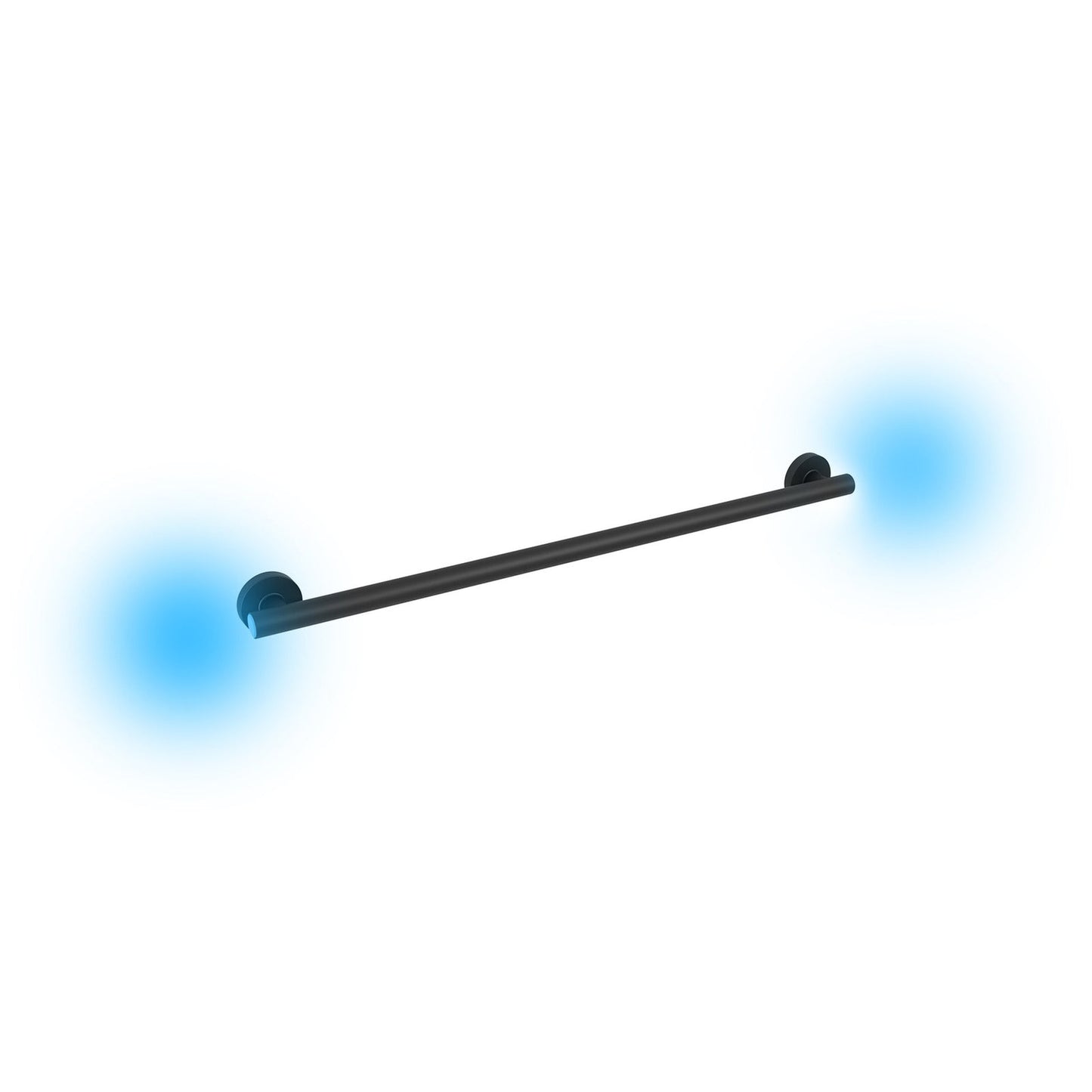Evekare 36" x 1.25" Stainless Steel Concealed Mount Grab Bar With Integrated LED Night Light in Matte Black
