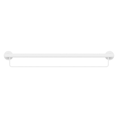 Evekare 36" x 1.25" Stainless Steel Concealed Mount Grab Bar With Integrated Towel Holder in White