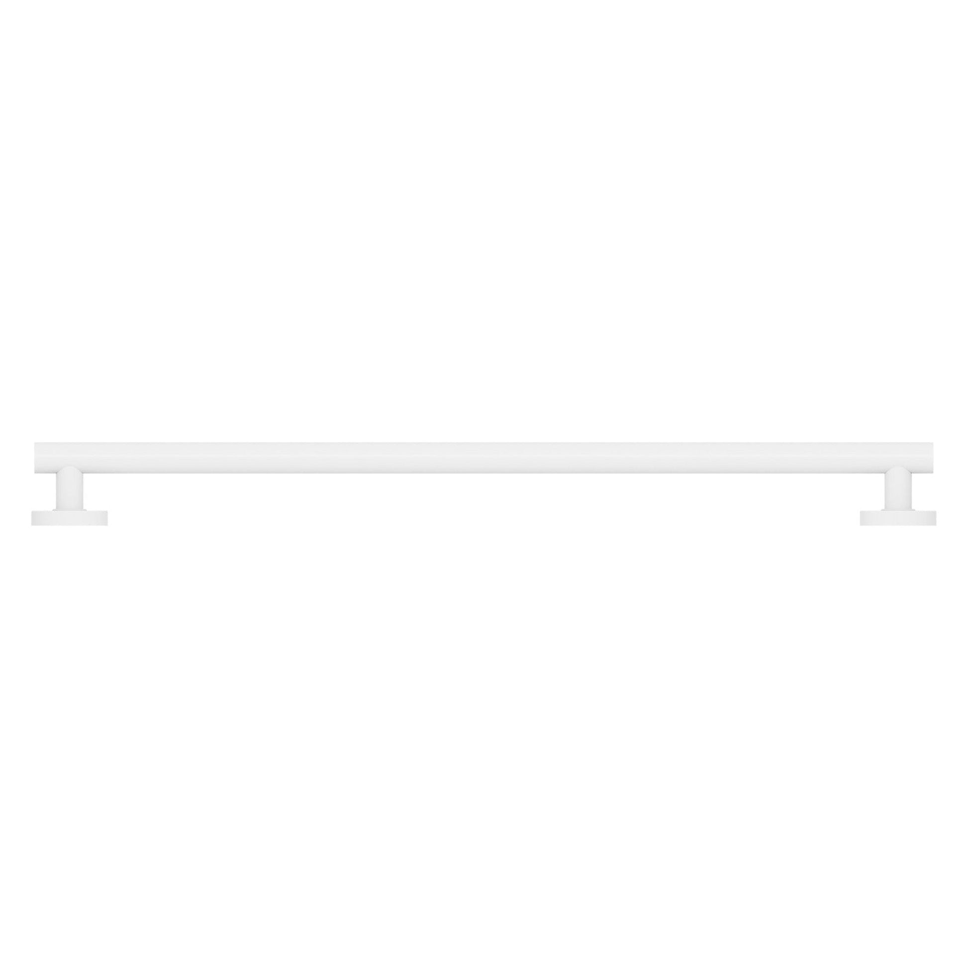 Evekare 36" x 1.25" Stainless Steel Concealed Mount Grab Bar With Integrated Towel Holder in White
