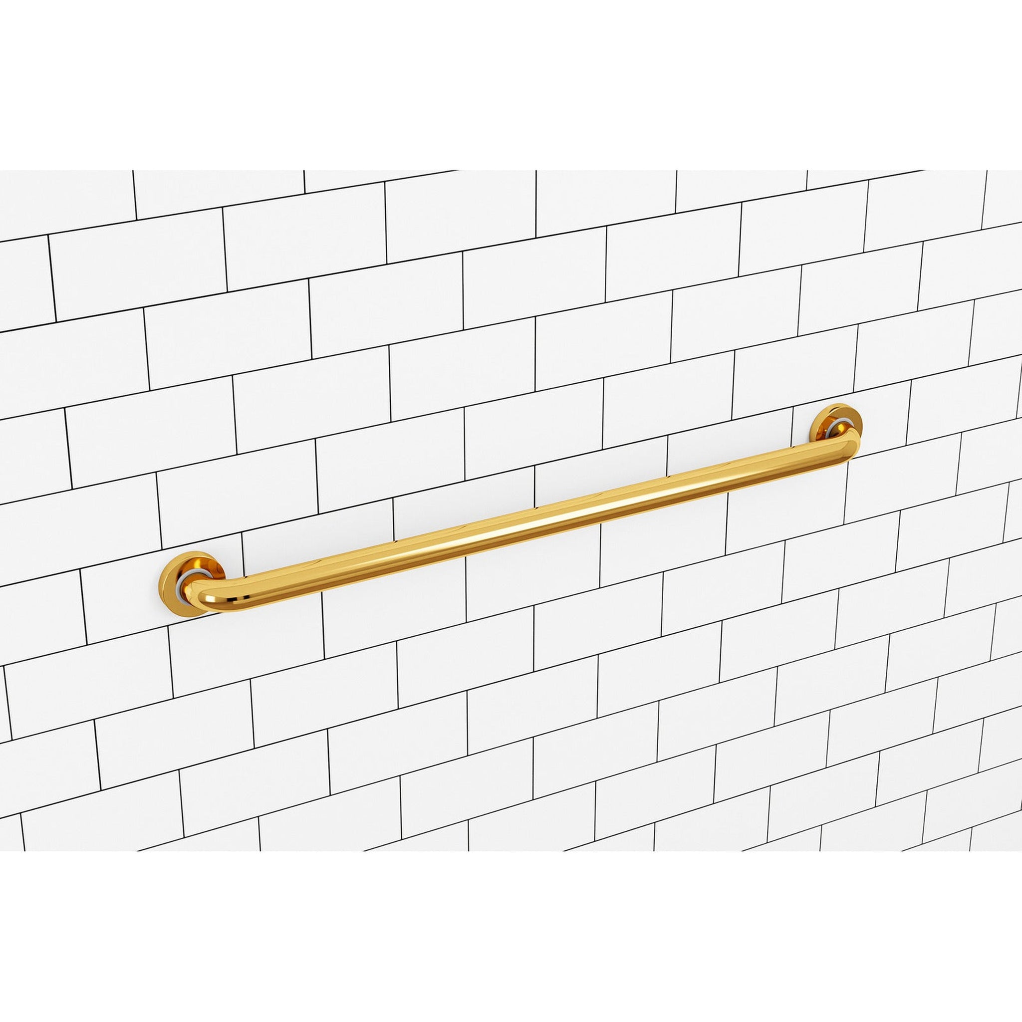 Evekare 36" x 1.5" Stainless Steel Concealed Mount Grab Bar in Gold