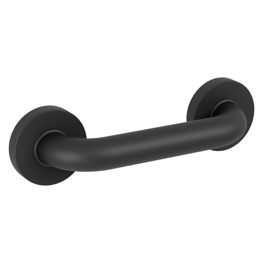 Evekare 8" x 1.25" Stainless Steel Concealed Mount Grab Bar With Comfort Grip Coating in Matte Black