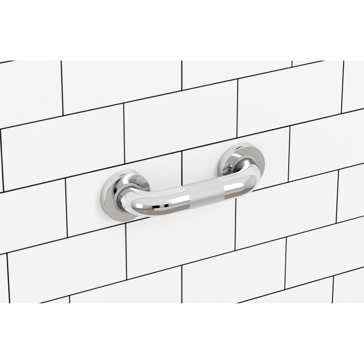 Evekare 8" x 1.5" Knurled Stainless Steel Concealed Mount Grab Bar