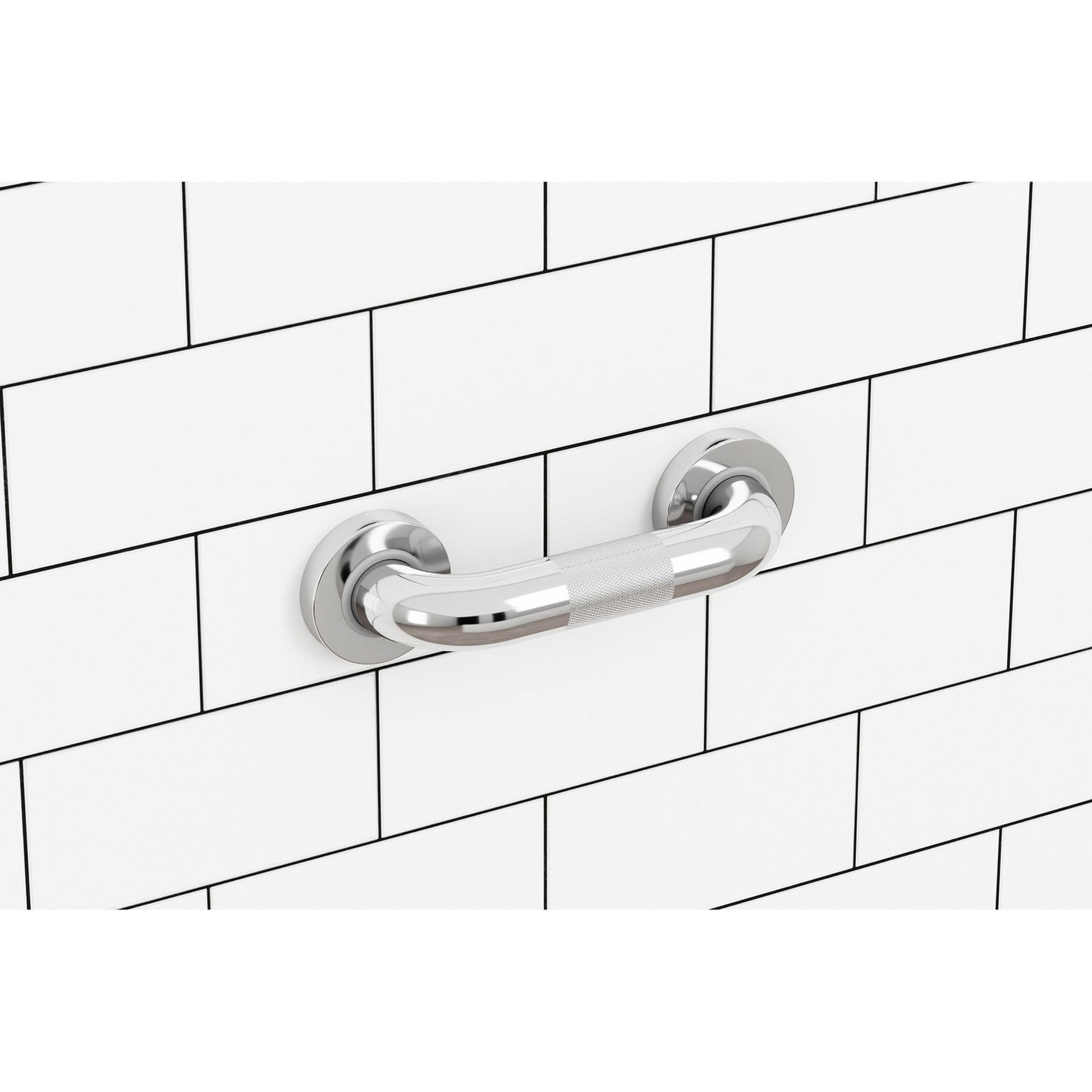 Evekare 8" x 1.5" Knurled Stainless Steel Concealed Mount Grab Bar