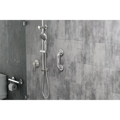 Evekare 8" x 1.5" Knurled Stainless Steel Concealed Mount Grab Bar