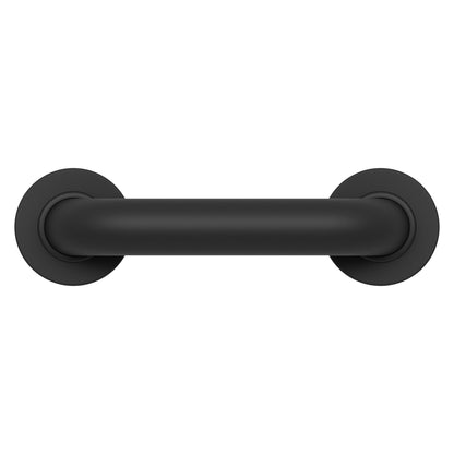 Evekare 8" x 1.5" Stainless Steel Concealed Mount Grab Bar With Comfort Grip Coating in Matte Black